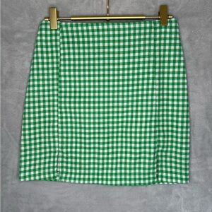 Love on a Hanger Green and White Checkered Mini Skirt